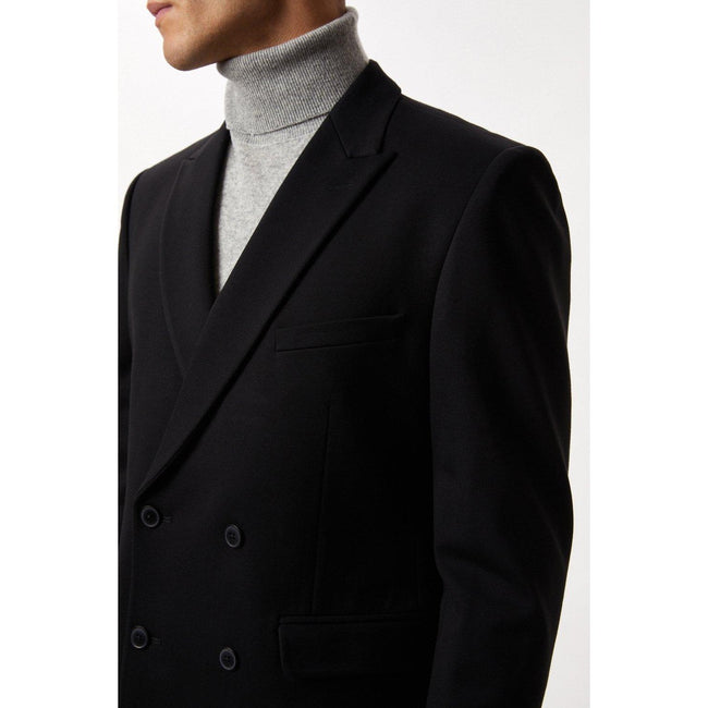 Black - Side - Burton Mens Double-Breasted Slim Jacket