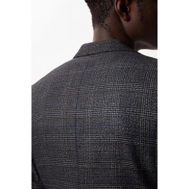 Black - Side - Burton Mens Textured Slim Blazer