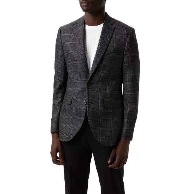 Black - Front - Burton Mens Textured Slim Blazer