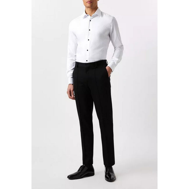 White - Pack Shot - Burton Mens Full Cuffed Slim Formal Shirt