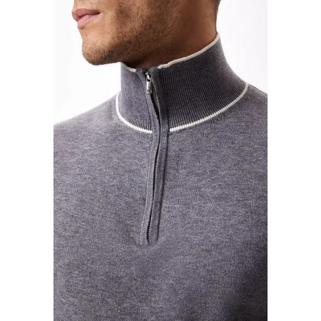 Gray - Lifestyle - Burton Mens Tipped Soft Touch Quarter Zip Sweatshirt