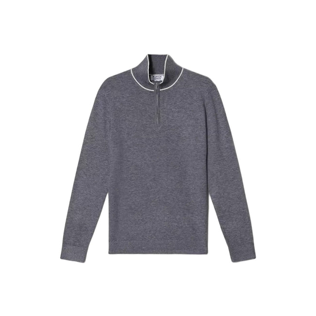 Gray - Front - Burton Mens Tipped Soft Touch Quarter Zip Sweatshirt
