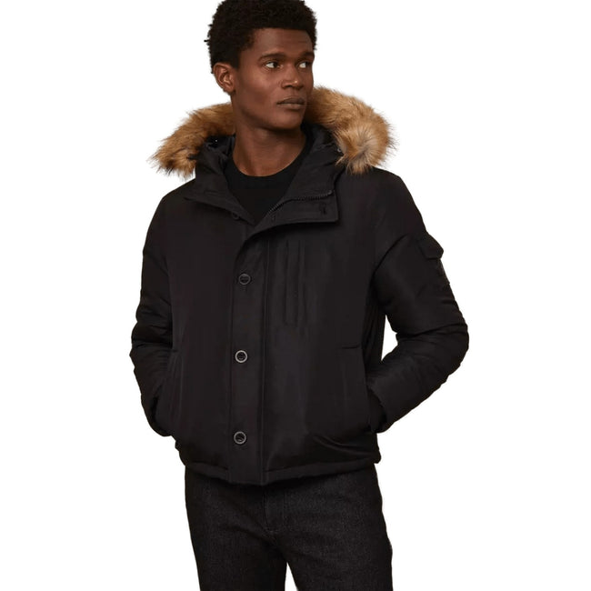 Black - Front - Burton Mens Smart Short Hooded Regular Parka