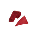 Red - Front - Burton Mens Tie & Pocket Square Set