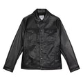 Black - Front - Burton Mens Leather-Look PU Trucker Jacket