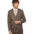 Neutral - Front - Burton Mens Checked Skinny Suit Jacket