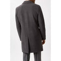 Charcoal - Back - Burton Mens Double-Breasted Overcoat