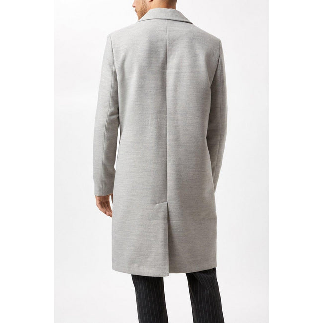 Light Grey - Side - Burton Mens Button Front Overcoat