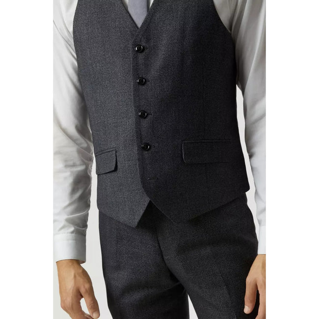 Gray - Side - Burton Mens Textured Slim Vest