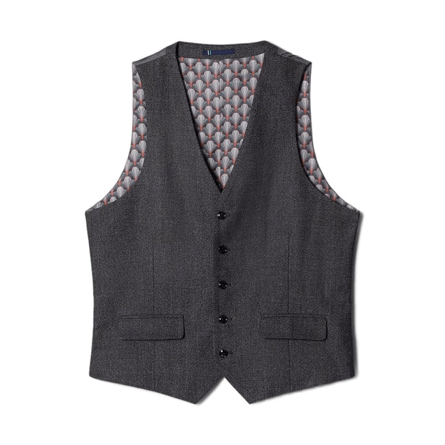 Gray - Front - Burton Mens Textured Slim Vest
