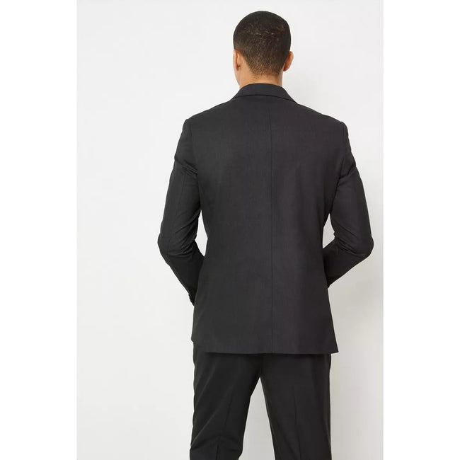 Charcoal - Back - Burton Mens 1904 Double-Breasted Slim Suit Jacket