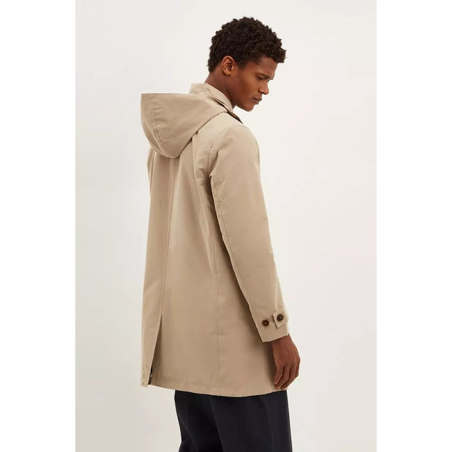 Tan - Back - Burton Mens Hooded Raincoat