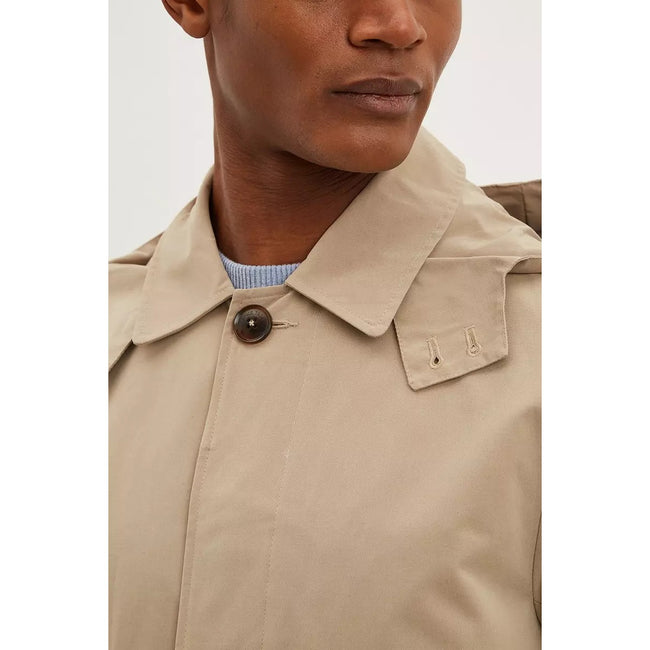 Tan - Side - Burton Mens Hooded Raincoat