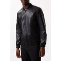 Black - Lifestyle - Burton Mens Leather Effect Bomber Jacket