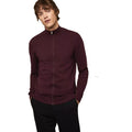 Burgundy - Front - Burton Mens Knitted Full Zip Sweater