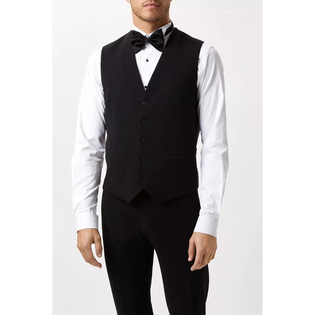 Black - Close up - Burton Mens Tuxedo Slim Vest