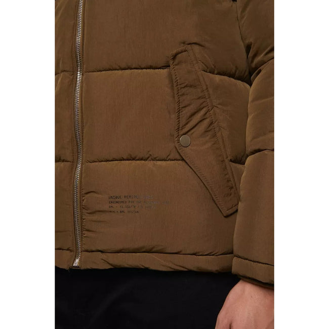 Khaki - Side - Burton Mens Crinkle Heavyweight Puffer Jacket
