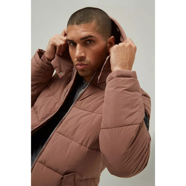 Pink - Side - Burton Mens Crinkle Heavyweight Puffer Jacket