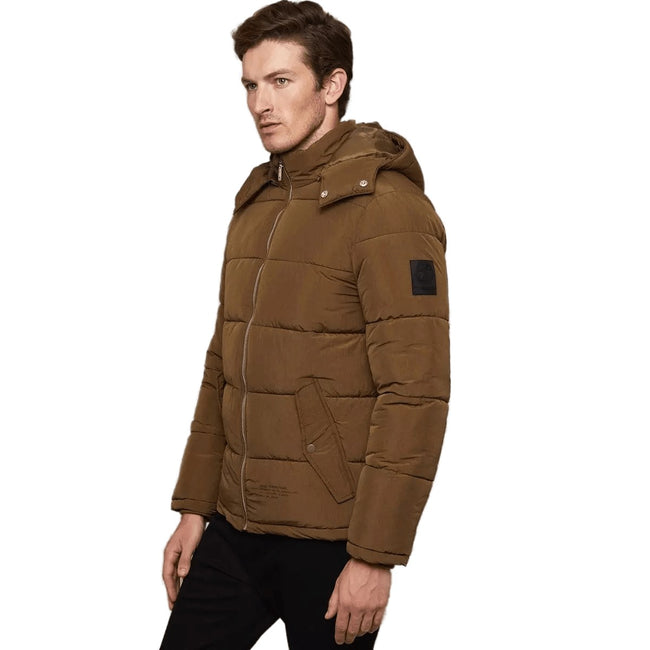Khaki - Front - Burton Mens Crinkle Heavyweight Puffer Jacket