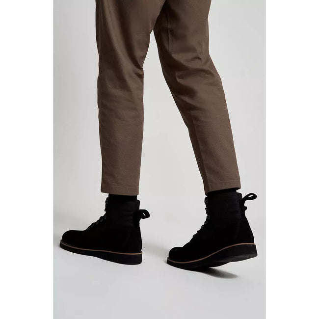 Black - Side - Burton Mens Panel Suede Boots