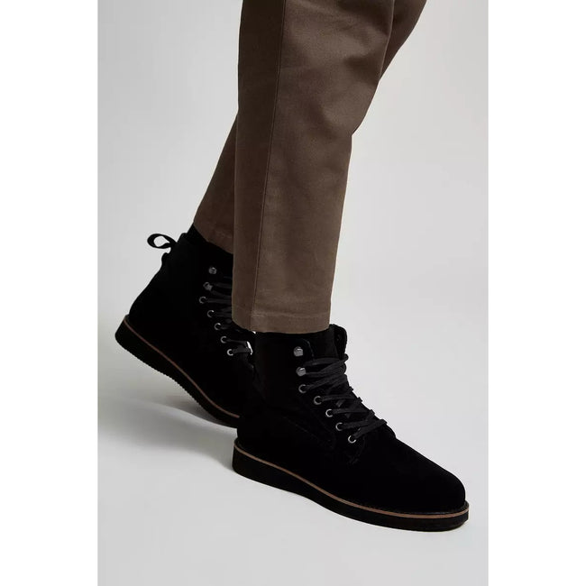 Black - Pack Shot - Burton Mens Panel Suede Boots