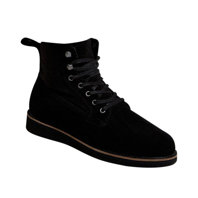 Black - Front - Burton Mens Panel Suede Boots