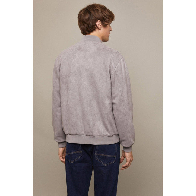 Light Grey - Side - Burton Mens Suedette Bomber Jacket