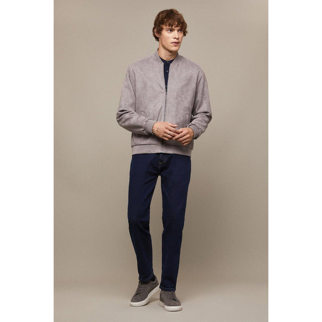 Light Grey - Pack Shot - Burton Mens Suedette Bomber Jacket