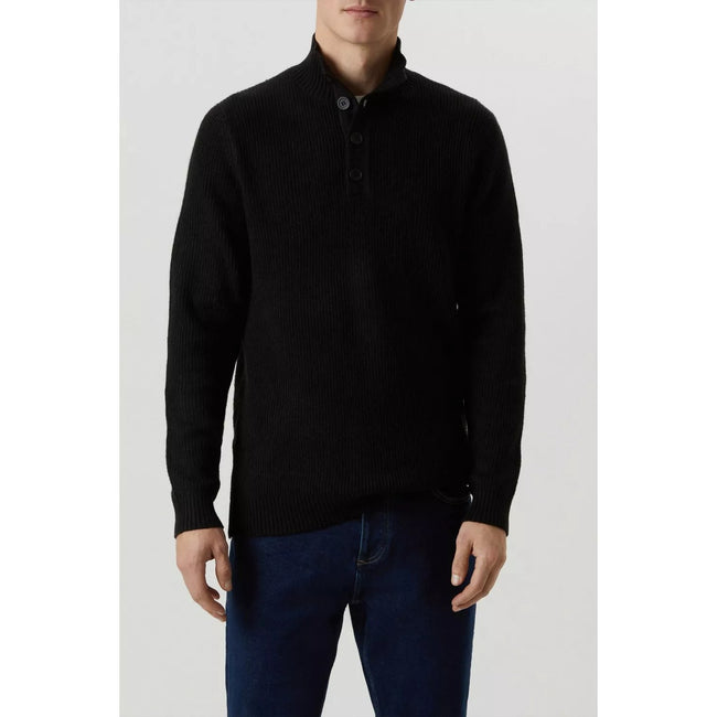 Black - Lifestyle - Burton Mens Button Knitted Supersoft Sweater
