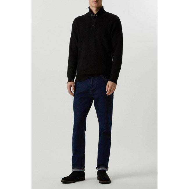 Black - Pack Shot - Burton Mens Button Knitted Supersoft Sweater
