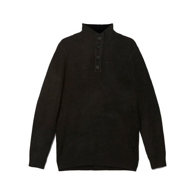 Black - Front - Burton Mens Button Knitted Supersoft Sweater