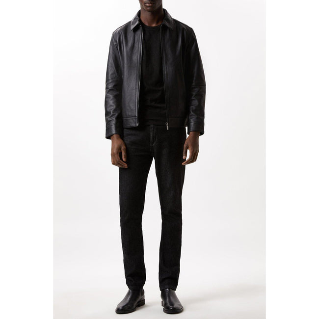Black - Pack Shot - Burton Mens Leather Collared Jacket