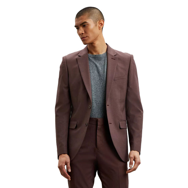 Brown - Front - Burton Mens Slim Suit Jacket