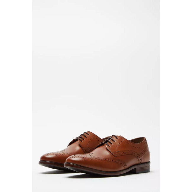 Tan - Back - Burton Mens Leather Brogues