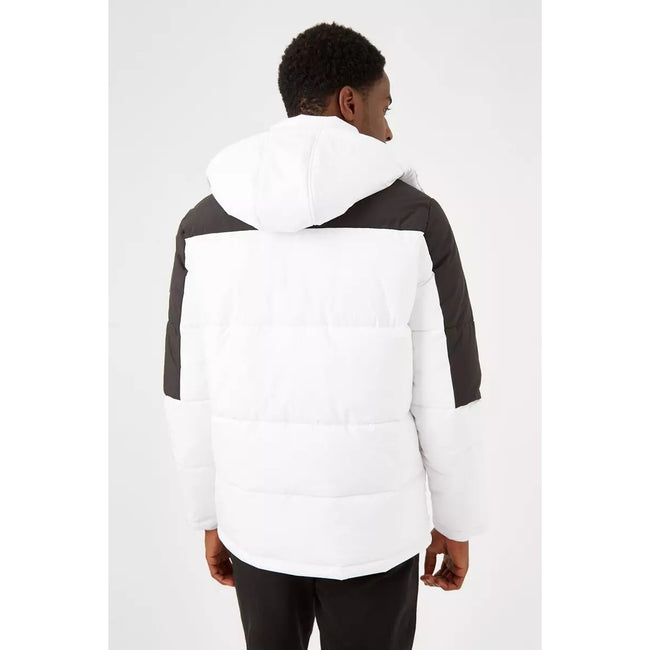 White - Back - Burton Mens Contrast Panel Puffer Jacket