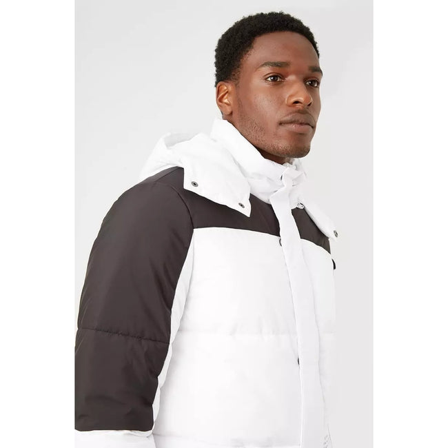 White - Side - Burton Mens Contrast Panel Puffer Jacket