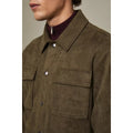 Khaki - Side - Burton Mens Suedette Regular Overshirt