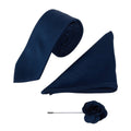 Navy - Front - Burton Mens Wedding Tie Set