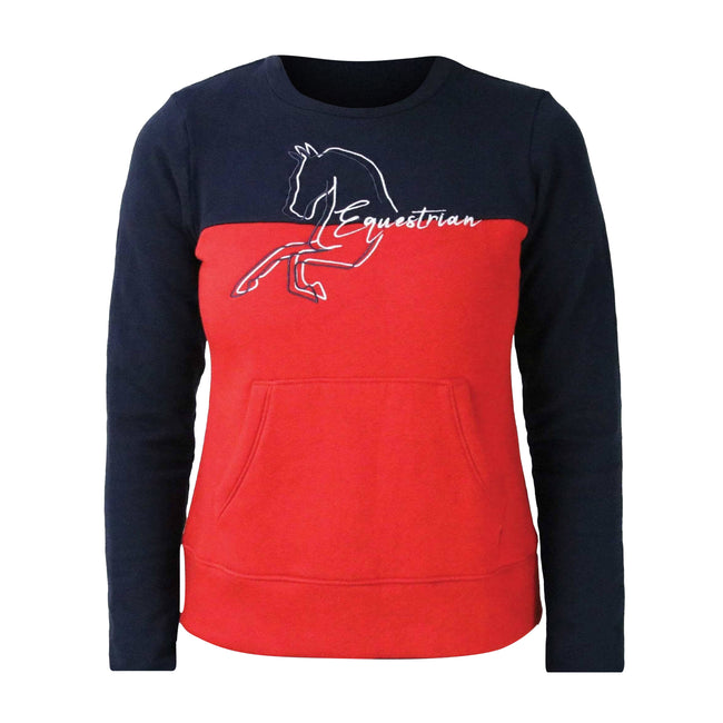 Navy-Red - Front - Hy Womens-Ladies Richmond Sweater