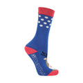 Navy-Blue-Green - Side - Hy Childrens-Kids Character Christmas Socks