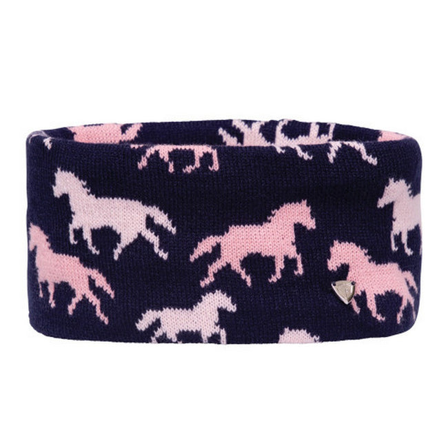 Navy-Pink - Front - Hy Childrens-Kids Flaine Beanie