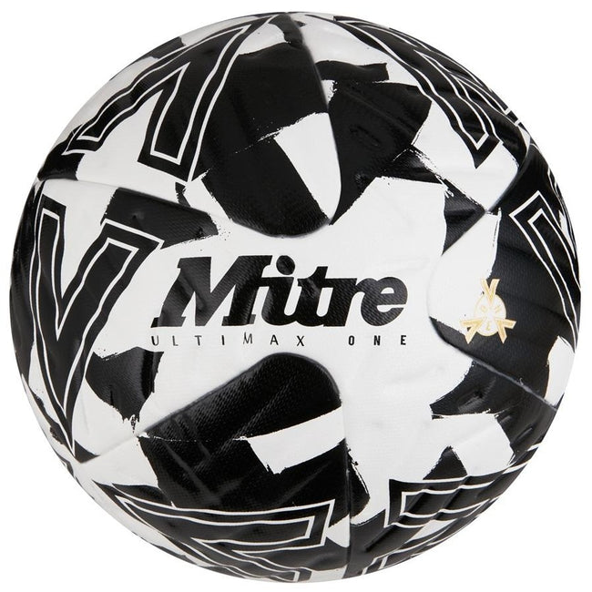 White-Black - Front - Mitre Ultimax One 23 Soccer Ball