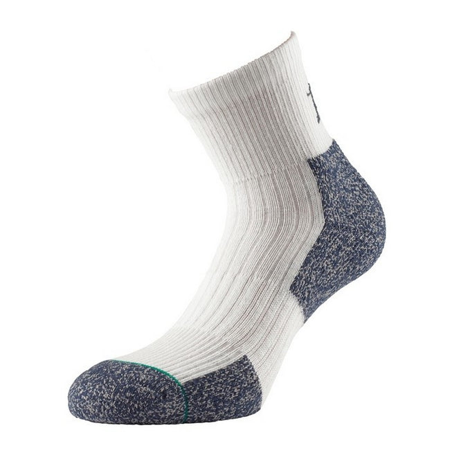 White-Navy - Front - 1000 Mile Womens-Ladies Ultra Performance Socks