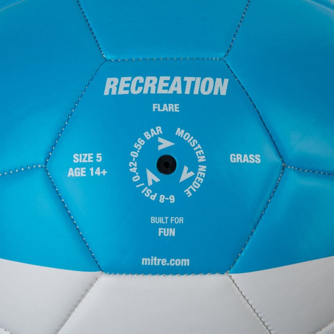 Blue-White - Close up - Mitre Flare Soccer Ball