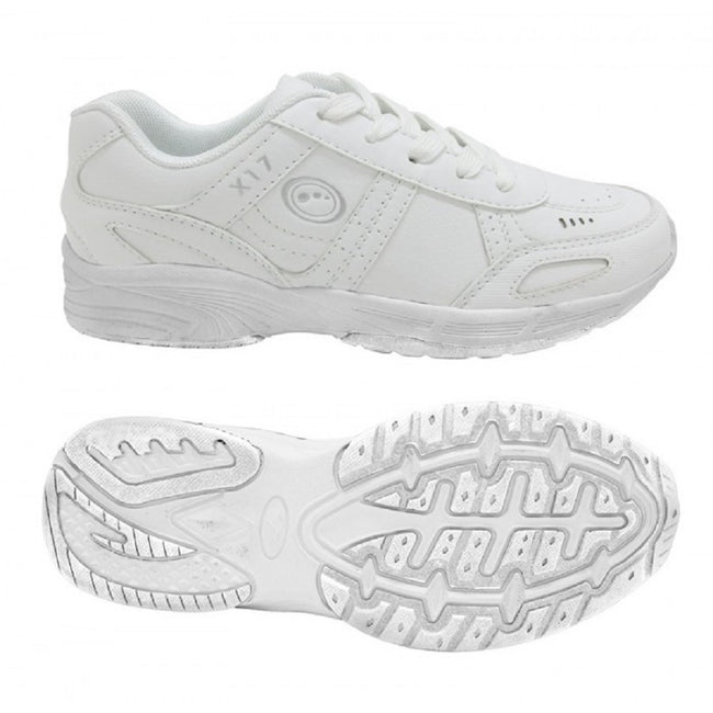 White - Back - Optimum Childrens-Kids School Sneakers