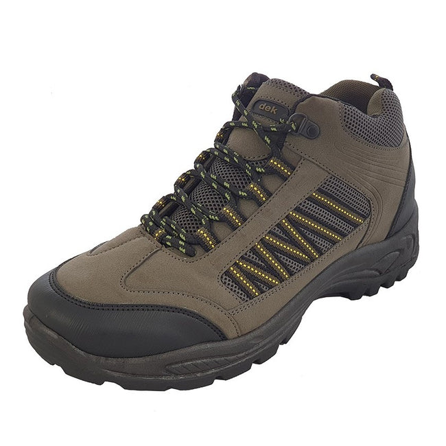 Khaki-Yellow - Front - Dek Mens Skelwith Leather Shoes