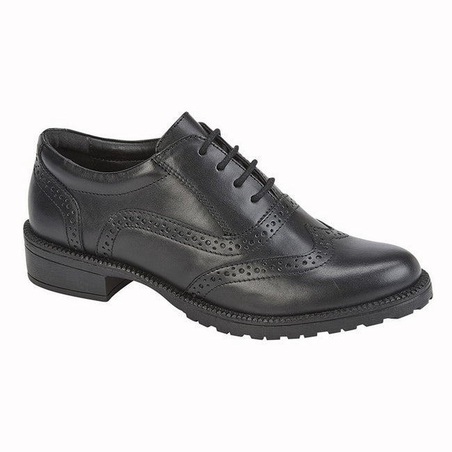 Black - Front - Cipriata Womens-Ladies Priscilla Leather Oxfords
