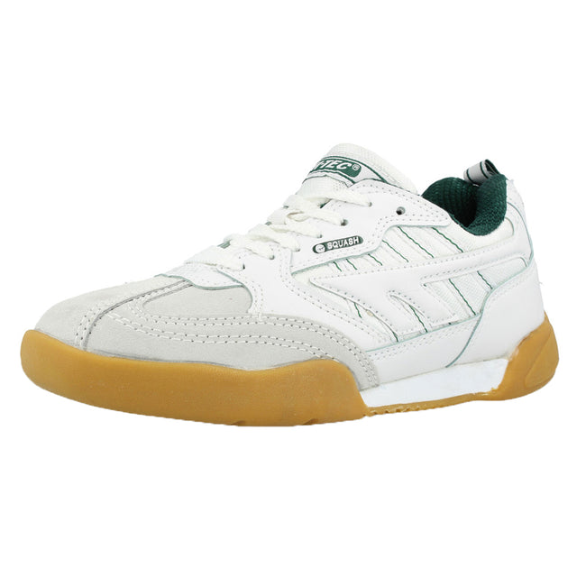 White - Side - Hi-Tec Mens Non Marking Squash Classic Leather Sneakers