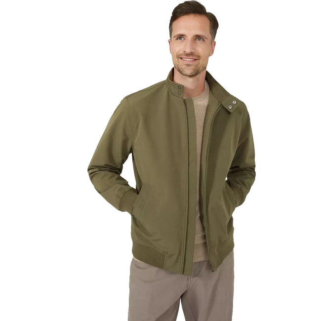 Olive - Front - Maine Mens Classic Harrington Jacket