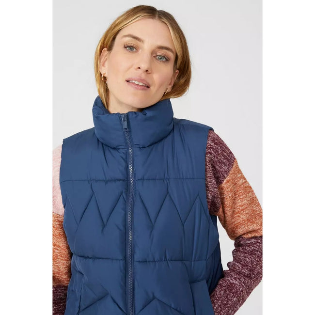 Washed Blue - Back - Mantaray Womens-Ladies Padded Vest